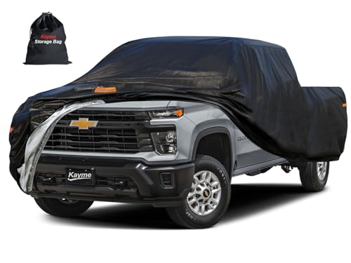 Image of Kayme Full Size Truck Cover Waterproof All Weather - See Vehicle Size Chart - Heavy Duty Outdoor Large Pickup Cover Sun Uv Rain Protection, Universal Fit Ford F-250 F-350 etc.(Length Up to 261 inch)