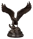 WQQLQX Statue Bronze skulptur Falcon Statue verlängern Adlerflügel Tierfiguren Wildvogel Handwerk Modell Büro Haus Ausstattung Dekoration Skulpturen