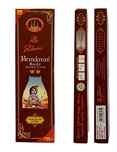 Padmini Brindavan Sandal Incense Sticks (1 X 100 Gm Pack = 65 Sticks) #TOP1