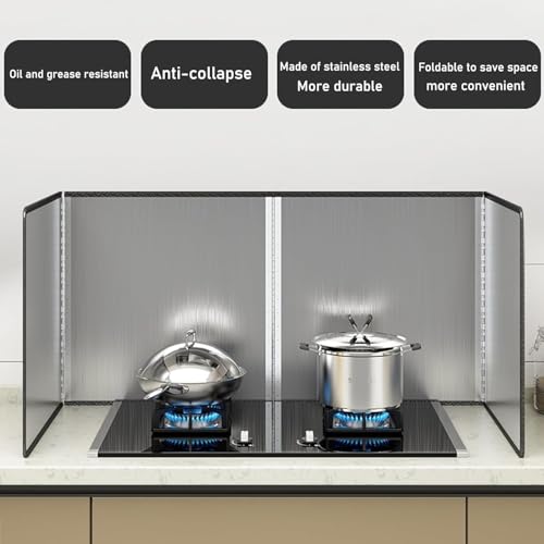 Panel protector contra salpicaduras plegable para cocinar recetas fritas sin ensuciar 7