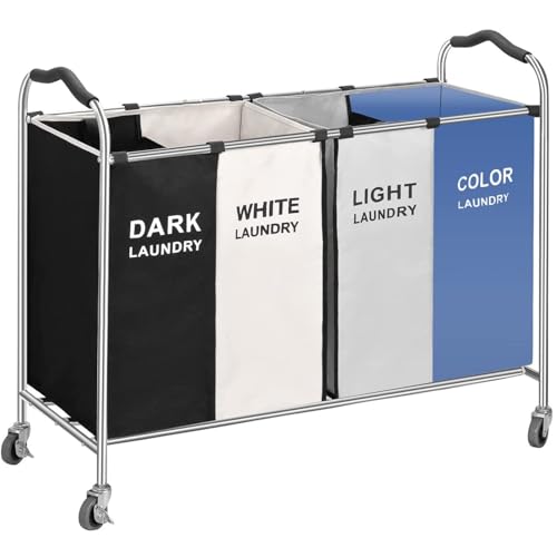 UYTON ����J�S ���󂩂� �L���X�^�[�t�� �i���i�T�C�Y�F100x40x87cm�A�u���[�j�܂肽���� �ȃX�y�[�X ���ރJ�[�g �����h���[�o�X�P�b�g �����o�X�P�b�g ���ꂽ�ߕ��̂��߂� 4 �̃Z�N�V���� �����h���[�� ��e�� �ߗށE�G�����[ �����h���[