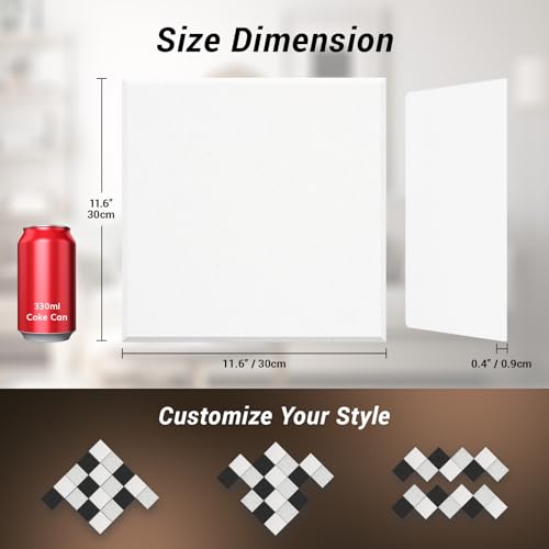 Image of TONOR 18 Pack Acoustic Panels Self-adhesive, 11.6 inchx 11.6 inchx 0.4 inch Square Soundproof Wall Panels, Noise Dampening Insulation Treatment Wall Decor Sound Absorbing Padding for Recording Studio Home, White
