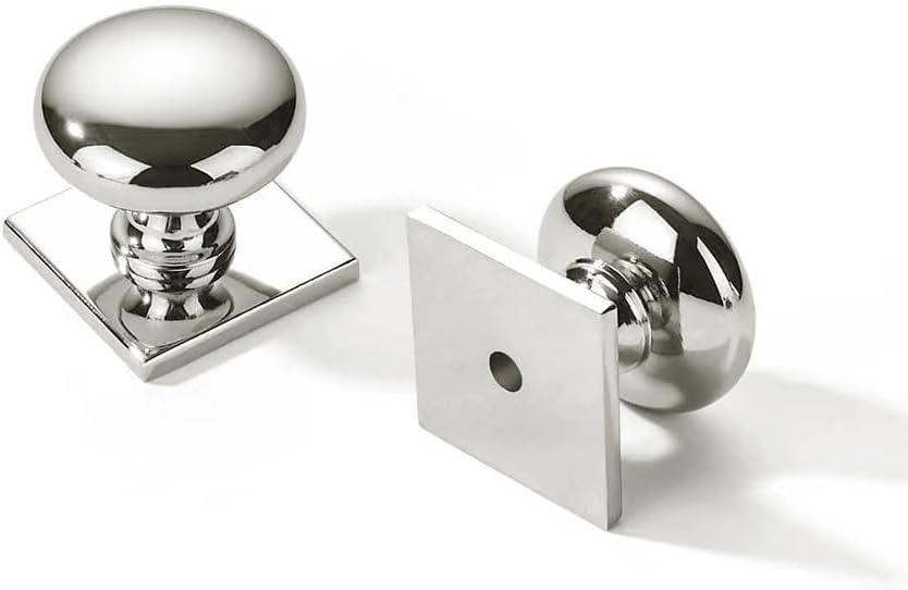 khtumeware 10 Pack 1-1/4 inch Backplate for Cabinet Knobs Brushed Satin Nickel Drawer Hardware Vintage Aged Knobs with Backplate