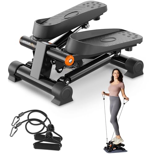 APEXUP Steppers for Exercise at Home, Stair Stepper with Resistance Bands and Mat