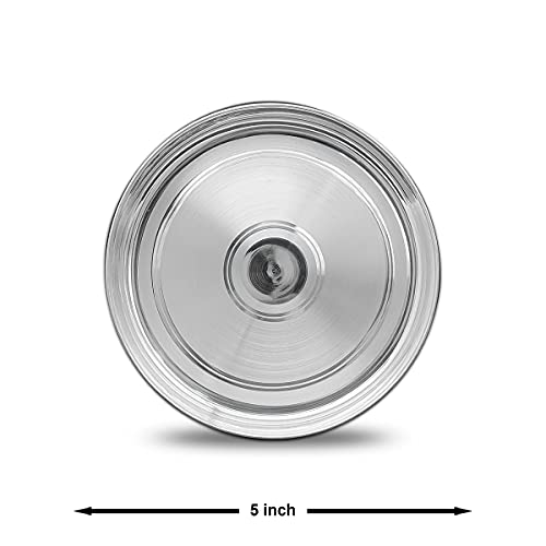 Image of MAA SILVER Pure Silver 5 Inch Pooja Thali for Gifting, Religious & Pooja /Puja Use(97 Purity)(100 Grams)