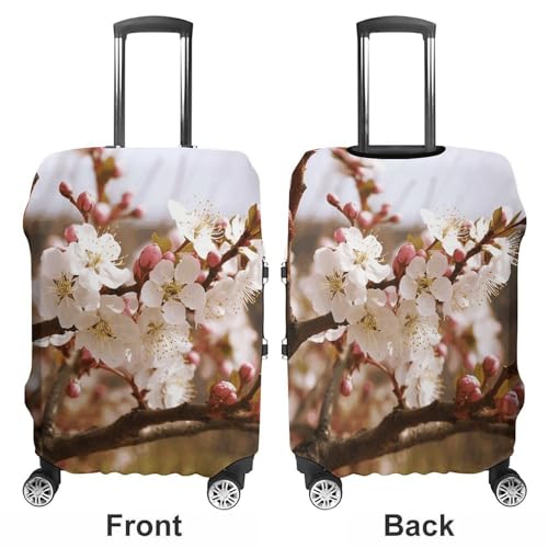 Plum Tree Blossom Luggage Cover, Elastic Luggage Protector Fits 19-32in Suitcases, Washable & Anti-Scratch Suitcase Cover for Men Women S3