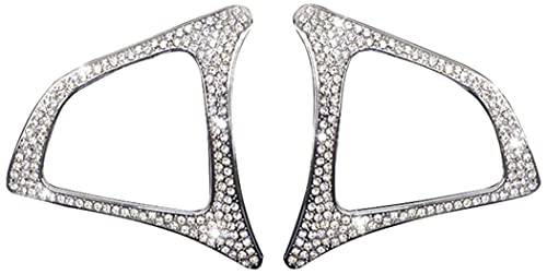 Bling Steering Wheel Button Decorative Frame Fit for Mercedes Benz Compatible B Class C Class GLC 2015-2018 Rhinestone Decal Cover