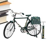 DIY-Fahrradmodell im Maßstab, Mini-Fingerfahrrad mit Luftpumpe, Retro-Mini-Fahrradmodell aus Legierung, Metall-Fahrradskulptur für den Schreibtisch, Tischplatte, Regal, Schrank für Schlafzimmer, Garte