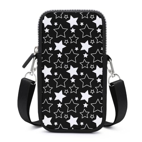 Sac bandoulière téléphone portable et pochette portefeuille unisexe aux motifs d'étoiles
