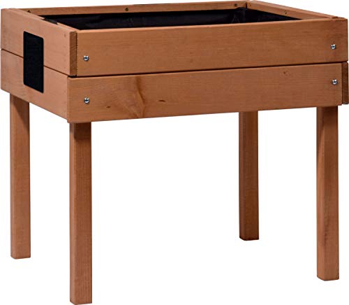 dobar® 58510FSC Kinderhochbeet mit Kreidetafel | Mini Hochbeet Holz | erhöhter Pflanzkasten für Kinder | Salatbeet auf Stelzen | Kleines Kräuterbeet Garten/Terrasse/Balkon | 50 x 40 x 45 cm | Braun