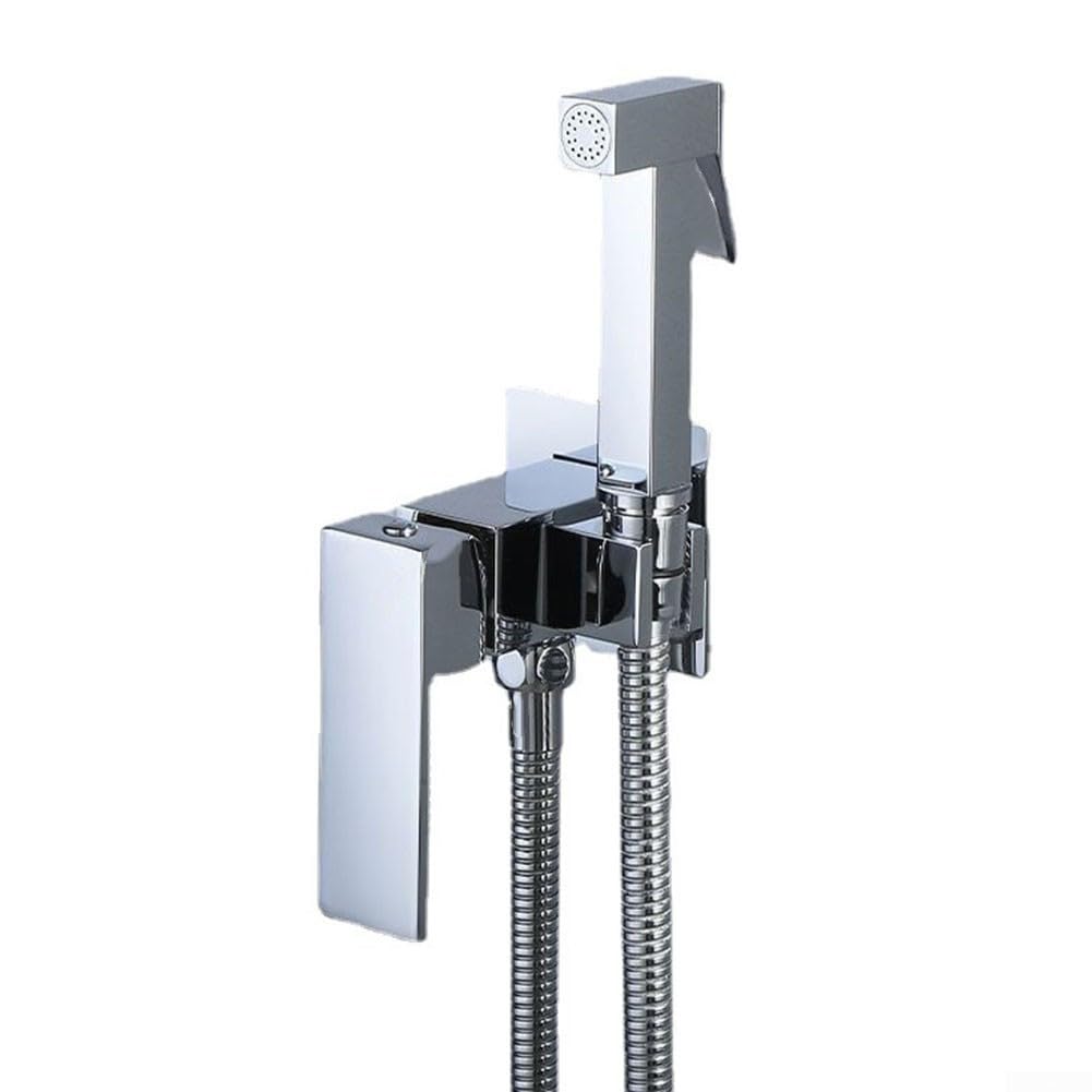 Opryskiwacz ręczny, 120 cm wąż mosiężny bidet kran ze sprayem ręcznym do kąpieli dla zwierząt domowych higiena osobista łazienka bliski stołek (chrom)