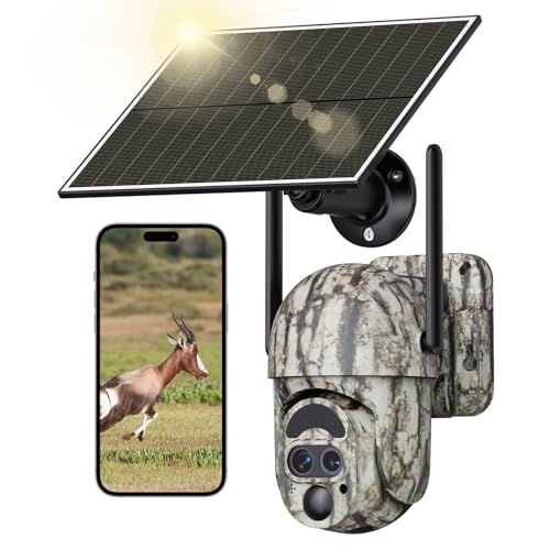 Oculview Cellular Trail Camera with Dual Lens, 12x Hybrid Zoom, Built-in 4G LTE SIM Card, Support Unlimited Data Plan, 2K Live Streaming, Color Night Vision, Motion Activated for Game/Deer Camera