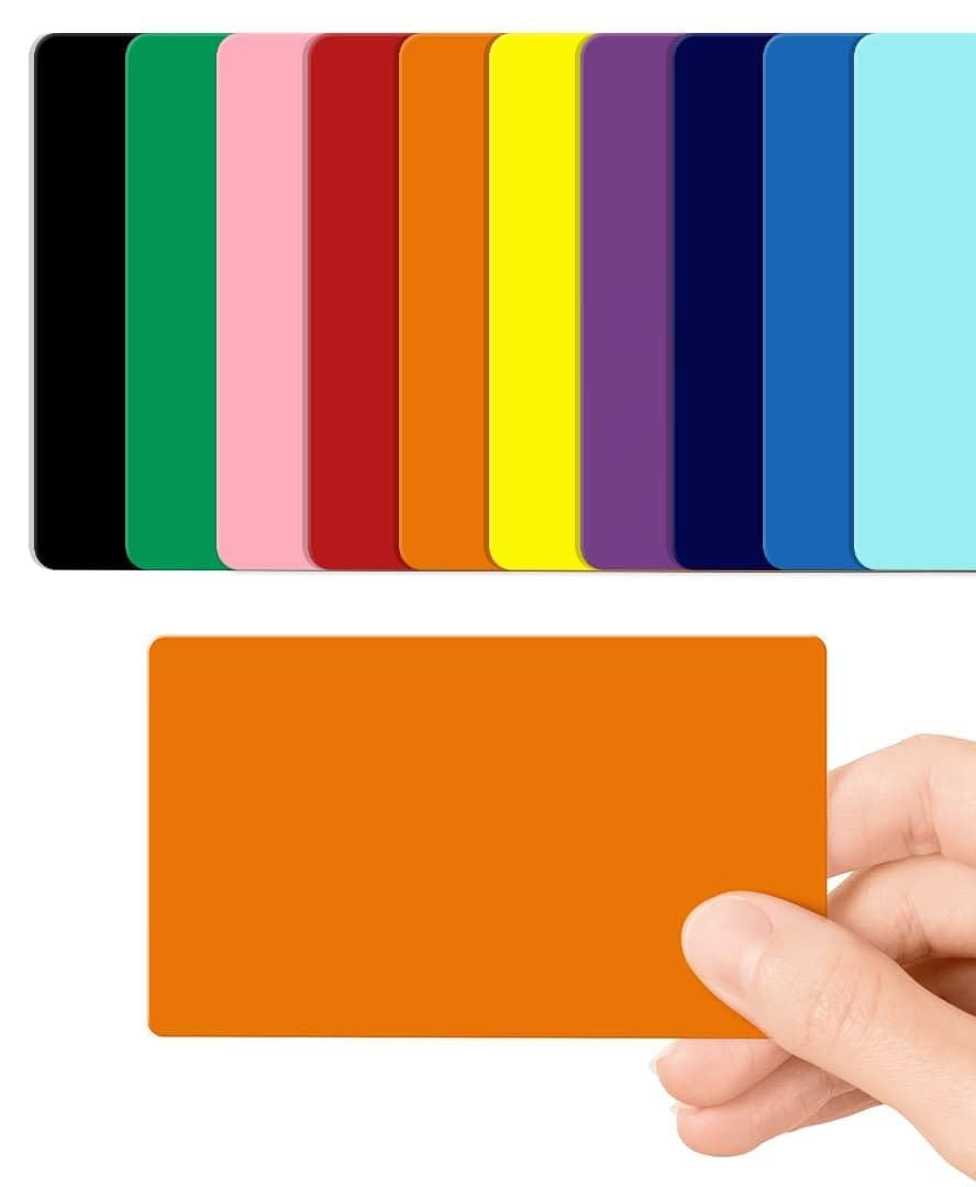 Orange Blank PVC Cards Plastic - Pack of 10 by CKB LTD 760 Micron Standard CR80 ID Credit Card Size 86 x 54mm - Printable Ideal for overprinting in Any Desktop ID Card Printers (Orange Gloss) — image 1