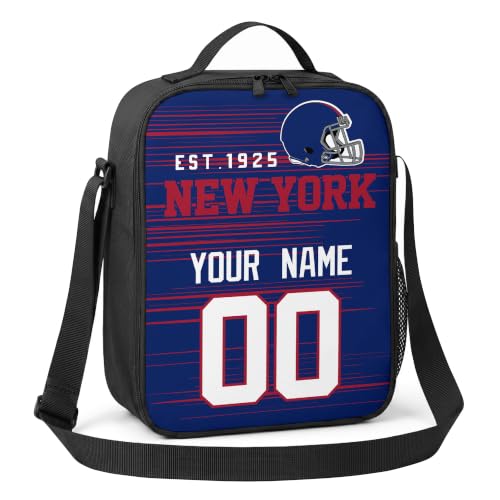 Image of New York Lunch Bag Custom Name and Number Personalized Gifts | Custom Personalized Lunch Box for Men Women