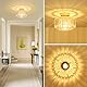 Stepeak Gold Deckenlampe Wohnzimmer, Kristall Deckenleuchte Wohnzimmer, Deckenlampe Schlafzimmer mit Glas Lampenschirm, Gold Kronleuchter, Modern Kristall Kronleuchter für Esszimmer Flur Küche