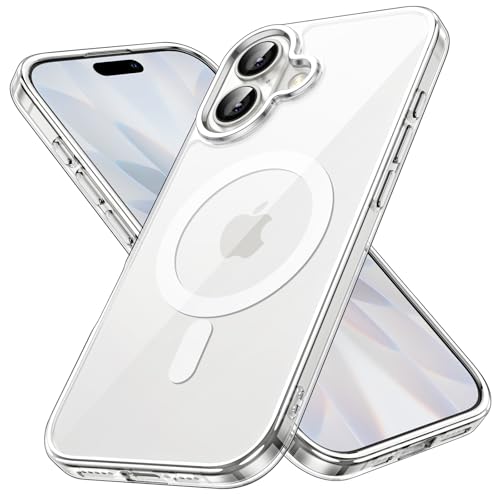 JETech Funda Magnética para iPhone 17 6,3 Pulgadas Compatible con MagSafe, Carcasa Antigolpes, Anti-Arañazos Respaldo Transparente (Transparente)