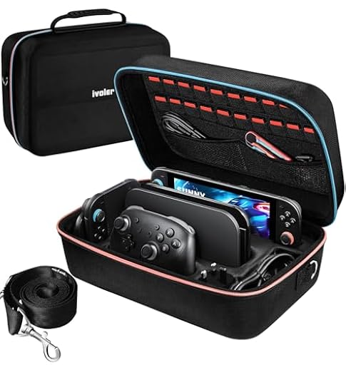 ivoler Funda para Nintendo Switch 2, Funda Protectora Dura de Lujo para Interruptor portátil, Funda Protectora para la Consola Nintendo Switch 2, y Otros Accesorios Contiene 20 Cartuchos de Juego | Ya disponible en tu tienda friki favorita! En mundofriki.es!