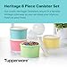 Tupperware Heritage Collection 8 Piece Food Storage Canister Set in Vintage Colors, Dishwasher Safe and BPA Free (4 Containers, 4 Lids)