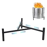 15-27 Inch Adjustable Firepit Stand, Metal Universal Fire Pit Stand for Solo Stove Bonfire Ranger Yukon and Other, Portable Fireplace Accessories for Outside, Outdoor Camping Fireplace Tools, Black