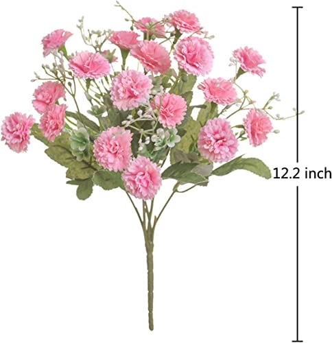 Tbuy Rose 5Pcs Small Carnation Artificial Flowers Bulk Fake Flower With Stems Silk Carnation Flowers For Outdoors Wedding Home Hotel Decorations (Pink 5 Pack) #TOP1