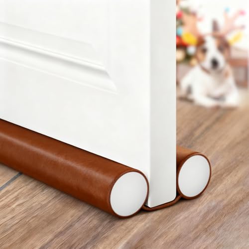 Door Draft Stopper - 96cm Adjustable Draft Stopper For Door Bottom Used To Block Noise Cold Air Light Dust And Airflow Door Bottom Seal (Brown Bilateral)