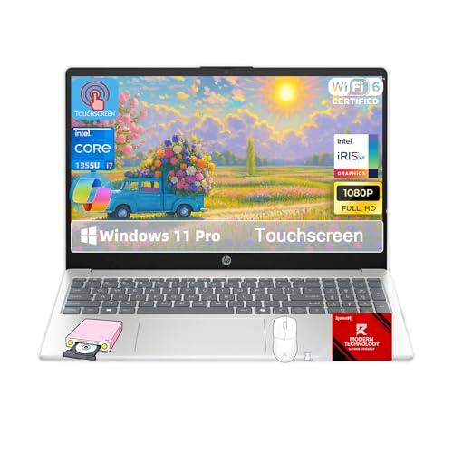 Image of HP 15.6-inch Touchscreen Laptop for Business and Students - Intel 13th Gen i7-1355U (up to 5 GHz), 32GB RAM, 1TB SSD, FHD IPS Touch Display, Copilot, Webcam, Fast Charge, Win 11 Pro, w /Redragon Bundle