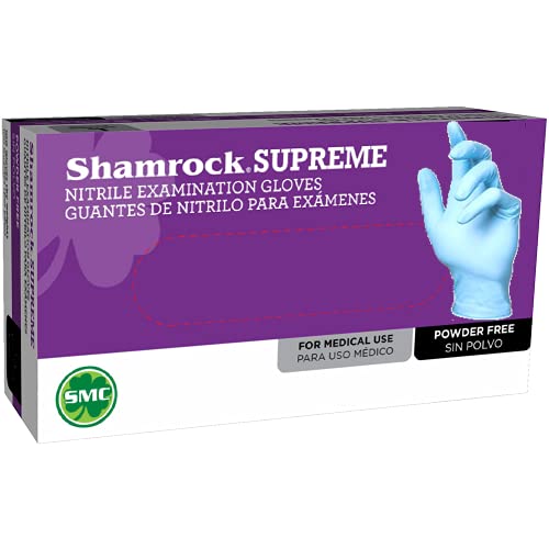 Blue Nitrile Examination Gloves, Shamrock Powder Free (Medium) Amazon.in Home & Kitchen
