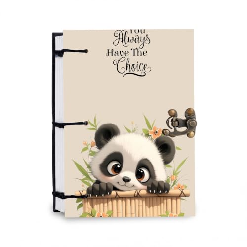 Image of Panda Choice Diary Notebook 7x5 Inch 160 Pages Unruled Journal for Notes