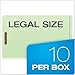 Pendaflex 23314 Pressboard End Tab Classification Folders, Legal, 1 Divider, Pale Green, 10/Box