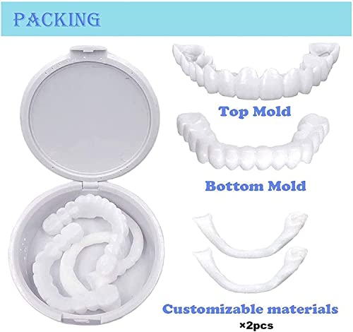 Denture Teeth Temporary Fake Teethsnap On Veneers, Snap In Teeth For Men And Women,Cover The Imperfect Teeth,No Pain No Shot No Drilling,Fix Confident Smile(2 Pcs) #TOP6