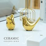 Small Animal Statues Home Decor Modern Style Birds Decorative Ornaments for Living Room, Bedroom, Office Desktop, Cabinets (Gold Birds 2Pcs) - Image 5