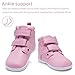 WateLves Toddler Little Kids Wide Barefoot Shoes Girls Boys Fashion Boots High Top Hook and Loop Sneaker Casual Lightweight Walking Shoes (Pink, 27)