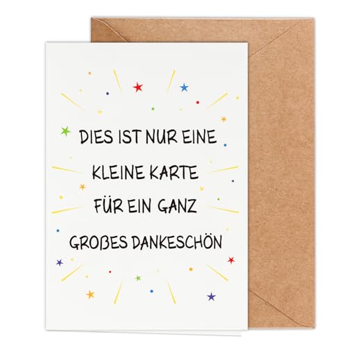 WenmthG - Dankeschön Geschenke(Klappkarte, inkl. Umschlag) - Dankeskarten - Kleines Danke Geschenk - Danke Karte für Frauen, Männer, Mädchen, Jungen