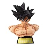 YOMOMO Super Saiyan Ultra Instinct Son Goku Bust Black Zamasu PVC Action Figure GK Collection DBZ Goku Figurine Model Toys Statue Home Car Decor (Black Hair Goku)