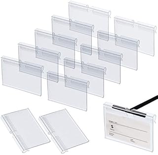 Rayong 50pcs Premium Clear Plastic Label Holders for Wire Shelf Retail Price Label Holders Merchandise Sign Display Holder, One of The Most Convenient Retail Price Tags