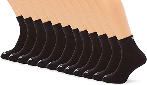 Puma Herren Quarters Sportsocken 12er Pack, Schwarz, 43-46