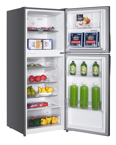 ثلاجة بفريزر علوي سوبر جنرال بسعة اجمالية 260 لتر، تقنية منع التجمد التام، تبريد متعدد التدفق، تحكم الكتروني في درجة الحرارة، 54.5×56×142.5 سم (العرض×العمق×الارتفاع)، لون اينوكس داكن، ضمان لمدة عام