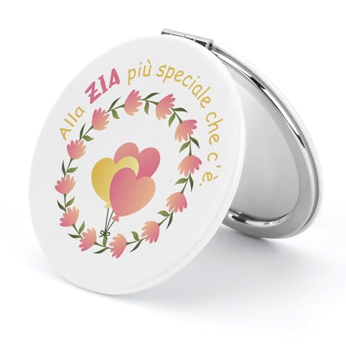 Tamnioa Natale Regalo Zia Idee Regalo Zia Specchietto da Borsetta Specchio da Viaggio Compleanno Regali Donne Originale Utile, Specchio Trucco Ingranditore Specchietto Doppio Regali Migliore Amica