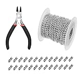 Ball Chains 65 Feet Extension Beaded Chain 2.4mm Diameter Stainless Steel Roller Blind Ball...