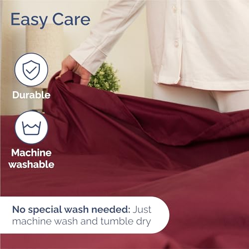 Image of King 6 Piece Bed Sheet Set - Comfy, Breathable & Cooling Sheets - Burgundy | Ultra Soft Hotel Luxury Bedding Set w / 8-16 Inch Deep Pockets - 1 Flat & 1 Fitted Sheet & 4 Pillowcases - Wrinkle & Fade Free