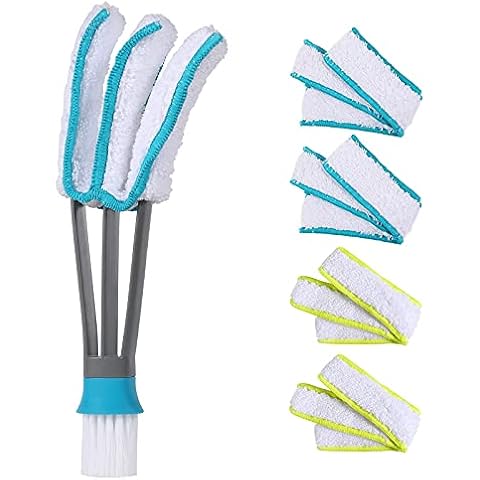 SetSail Blind Duster, Window Cleaner Duster Brush with 5 Microfiber Sleeves, Cleaning Tools for Vertical Blinds Air Conditioner Dust Ceiling Fans Dust Collector Cover