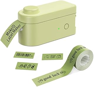 Makeid Label Maker Machine, Sticker Printer Bluetooth Technology USB Rechargeable for Android iOS, Thermal Label Printer with Tape, Different Templates Fonts Great for Home Office Organization