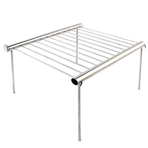 KKmoon Churrasqueira portátil de aço inoxidável Grelha compacta dobrável para churrasco Mini-bolso G