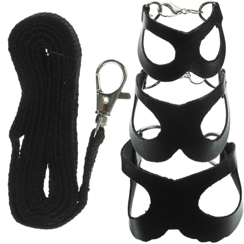 CIYODO Sugar Glider Harness Compact Sling Leash Small Pet Traction Rope Fashion Design Black