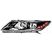 SCITOO Headlight Assembly Fit 2011-2013 for Kia Optima Pair Headlamps Black Housing Amber Reflector 921012T121