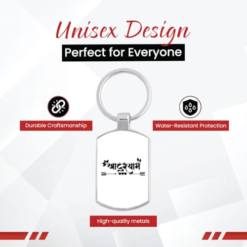 Image of Stylish Metal Keychains with Permanent Glossy Print - Inspirational Quotes & Spiritual Designs - Perfect Key chains for loved ones, Personal Use, Gifts & Return Gifts