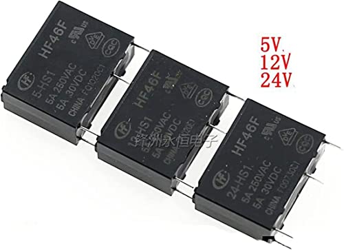 Relé HF46F-024-HS1 de 24V y 5A para control de circuitos de automatización casera 3