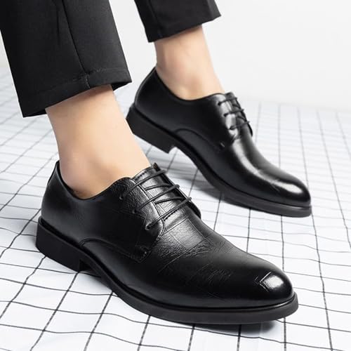 Patent Leather Oxford Dress Shoes for Men Lace Up Comfortable Business Loafers2