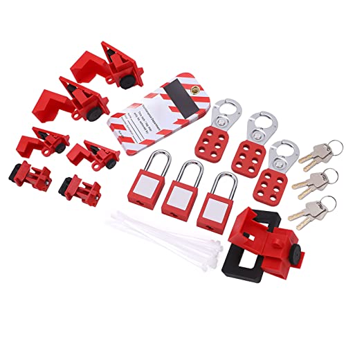 Leapiture Electrical Lockout Tagout Kit Loto Tag Hasp Padlock Breaker ...