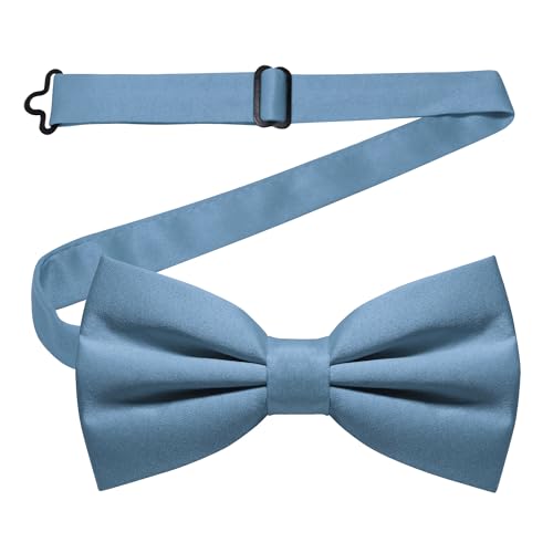 Image of JEMYGINS Solid Color Pre-tied Bow Tie Adjustable Bowtie for Men